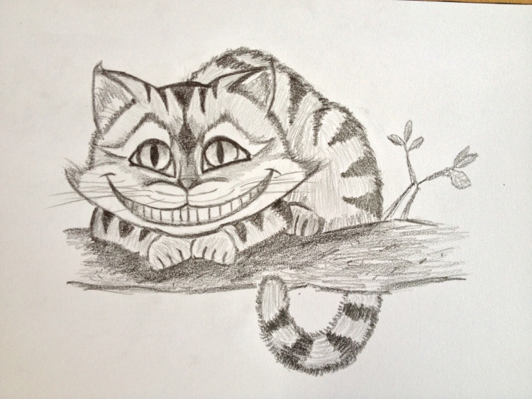 Чеширский кот рисунок карандашом для срисовки