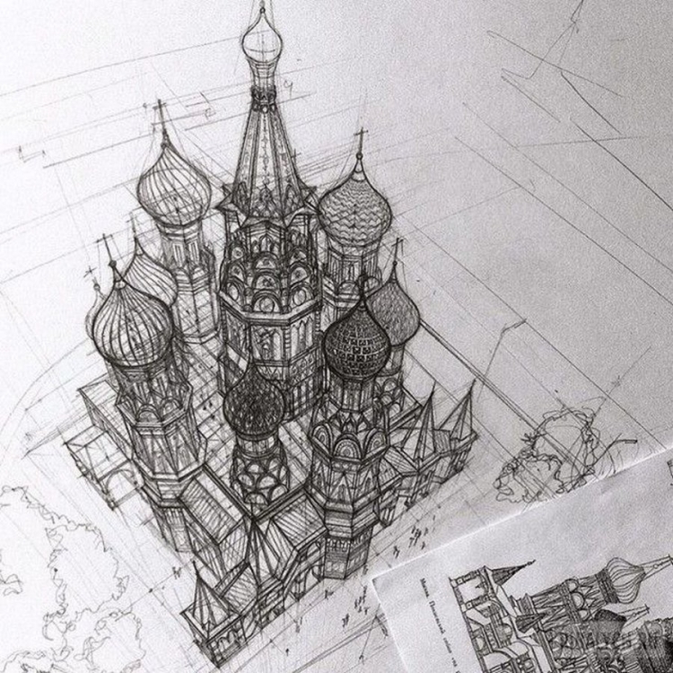 Архитектура Москвы для срисовки