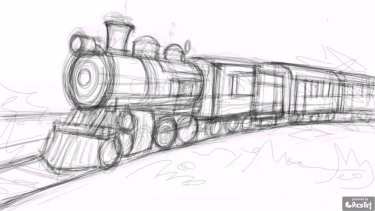 Рисунки поездов карандашом для срисовки