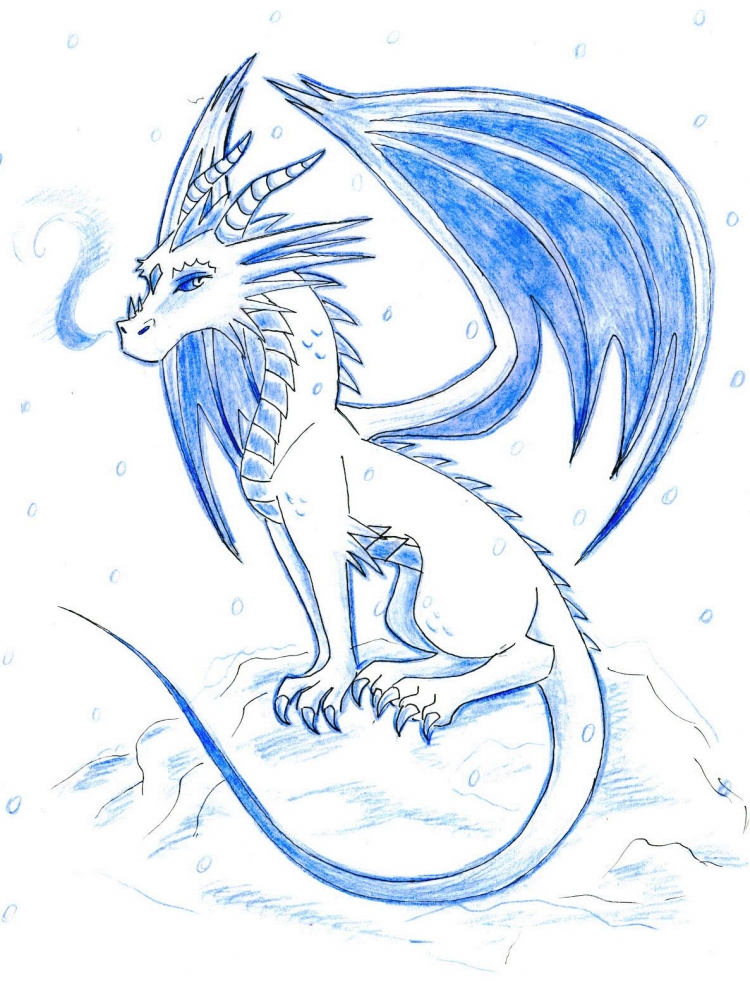 Ледяной дракон для срисовки