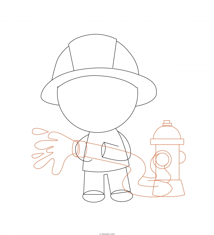 Рисунки о профессии пожарного. Простые срисовки для детей.