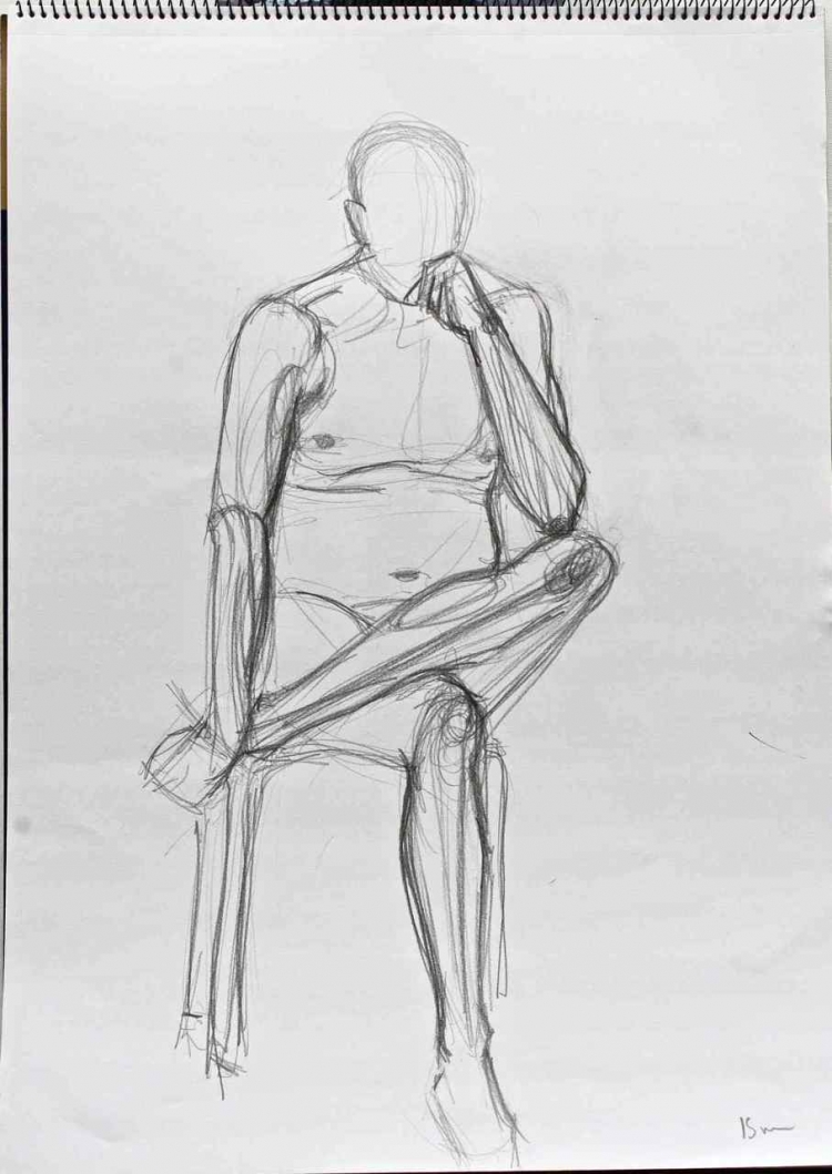 Зарисовка человека на стуле
