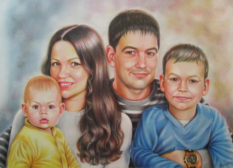 Семейный портрет рисунок для детей