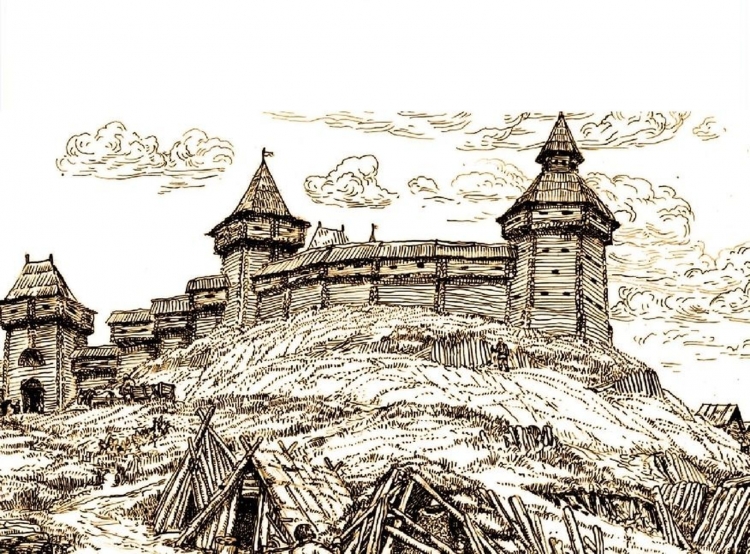 Зарисовки элементов древнерусских крепостей