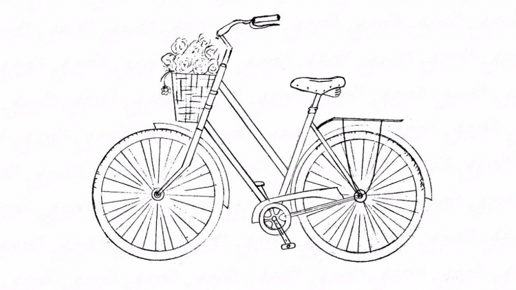 Велосипед рисунок поэтапно