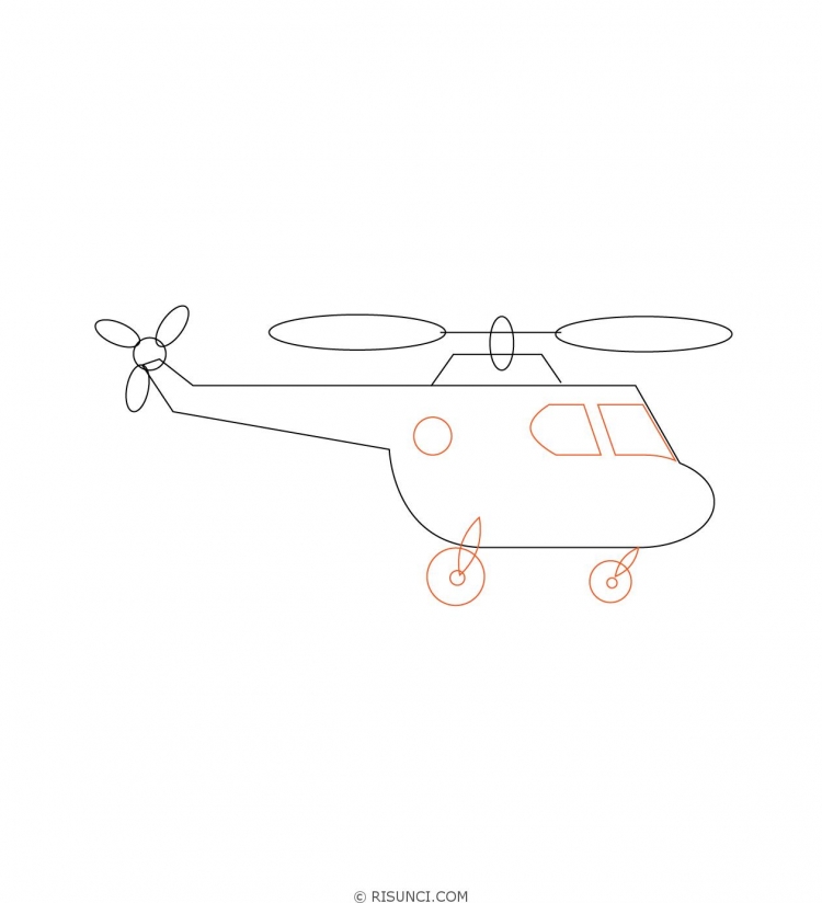Военный вертолет рисунок поэтапно