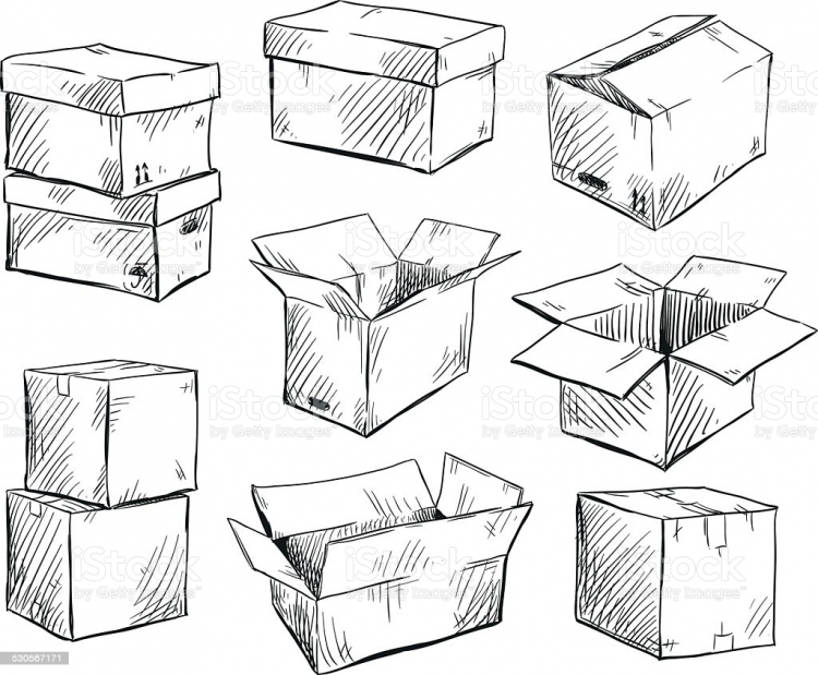 Конструктивные зарисовки коробочек