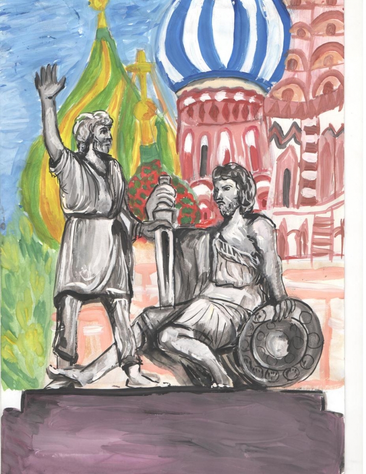 Рисунок памятник Минина и Пожарског
