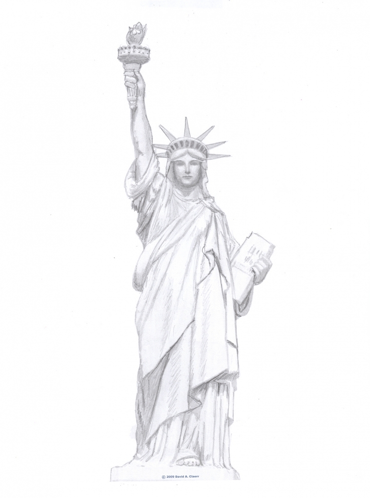 Статуя свободы набросок