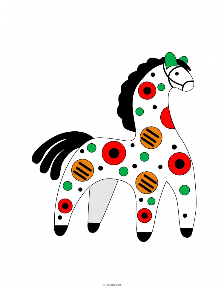 Поэтапная роспись дымковской лошадки для детей