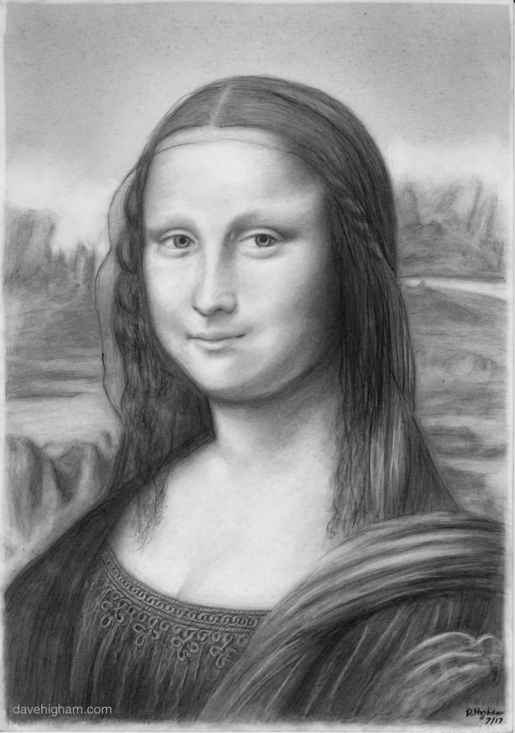 Мона Лиза карандашом поэтапно
