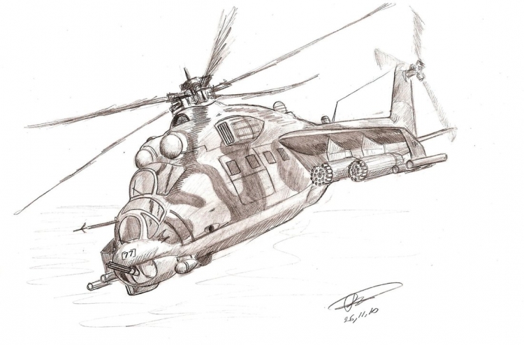 Вертолет набросок