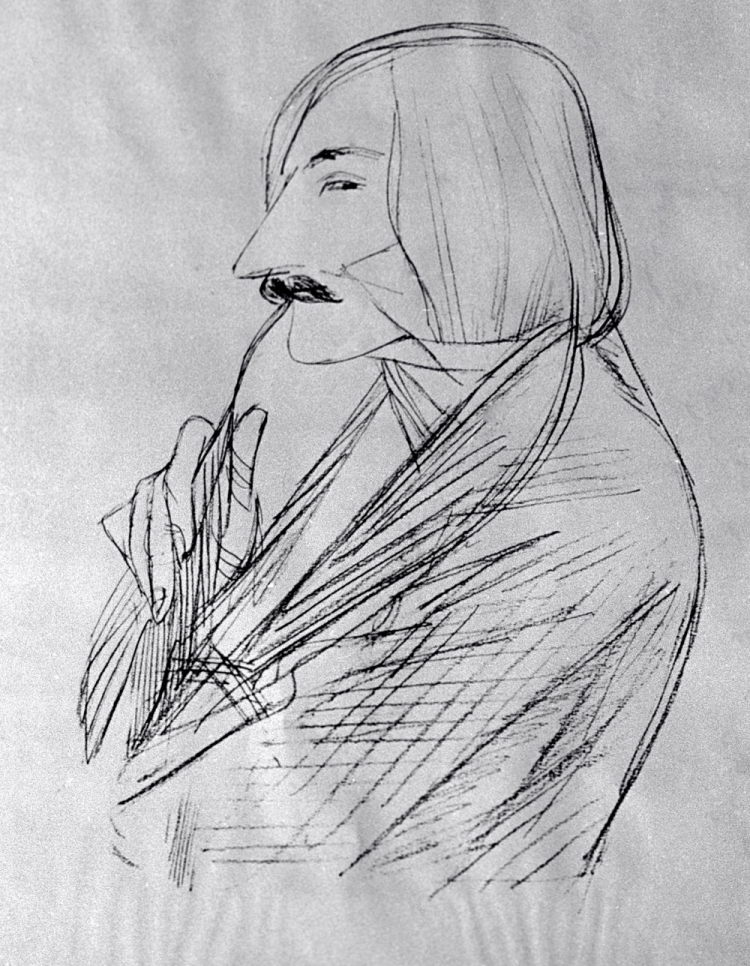 Гоголь портрет иллюстрации Горяев