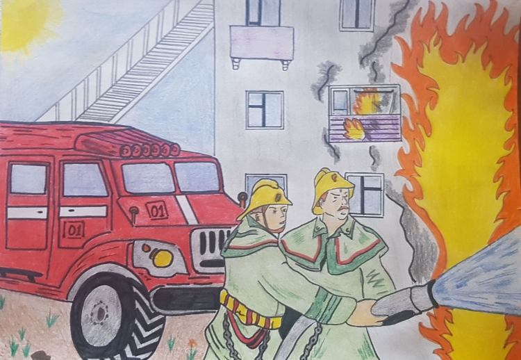 Детские рисунки на тему пожарная безопасность