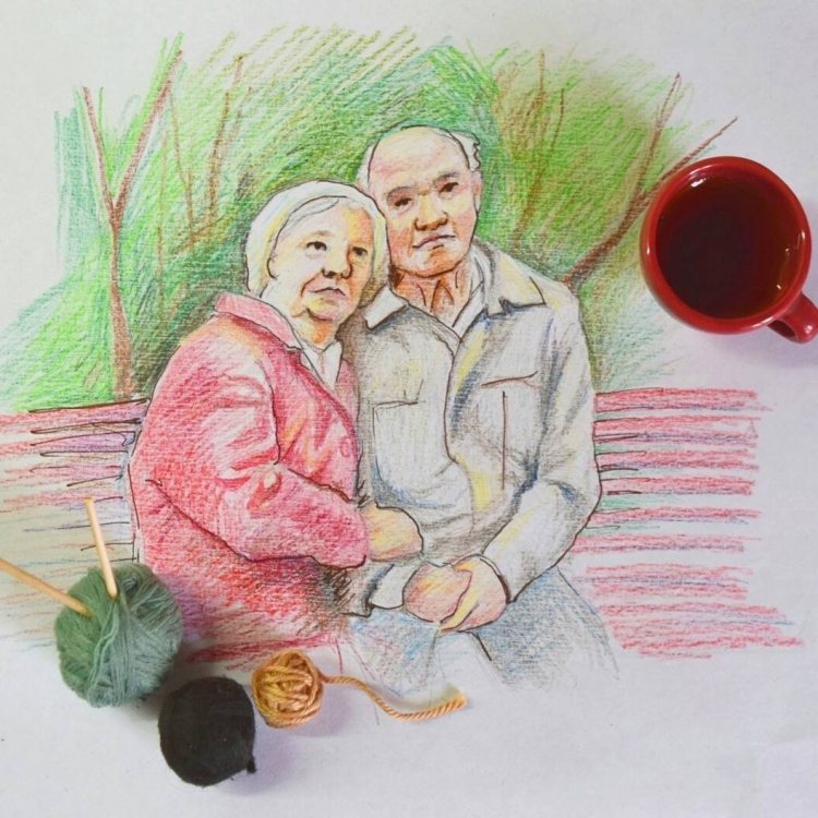 Рисунок на тему день пожилых людей