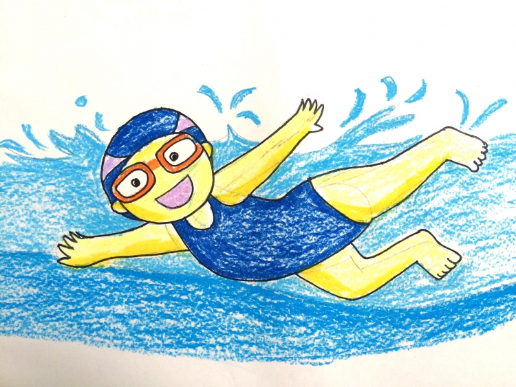 Рисунок на тему плавание в бассейне