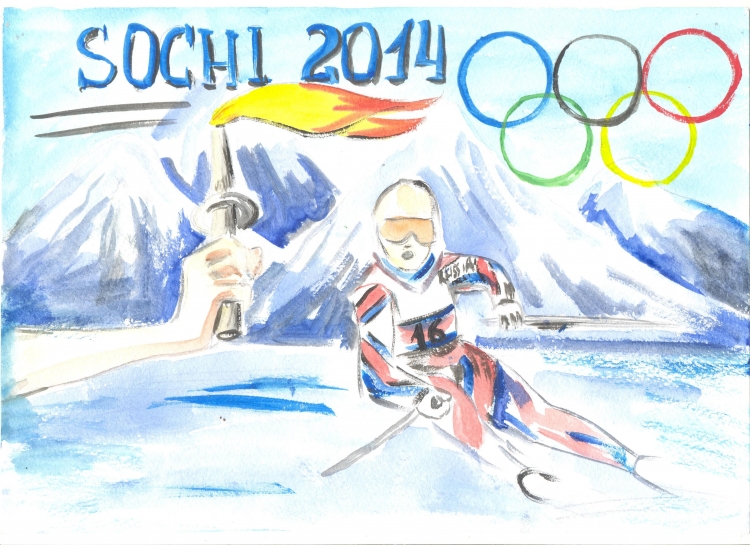 Рисунок на тему зимние Олимпийские игры