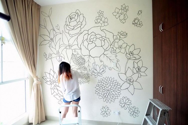 Рисунки для срисовки на стену комнаты