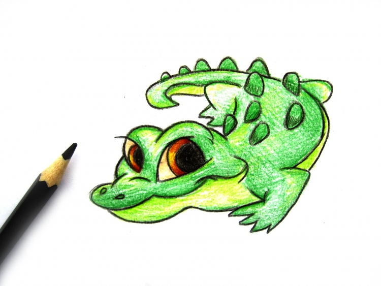 Рисунок крокодила карандашом для срисовки