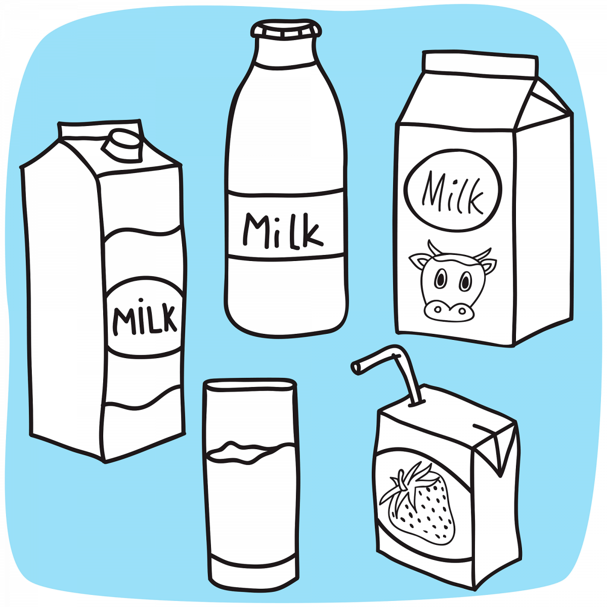 Как нарисовать молоко в коробке