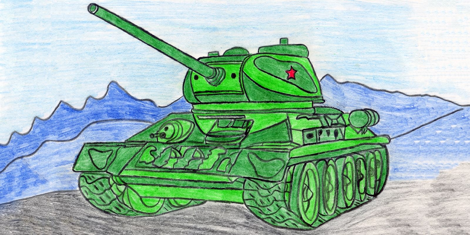 Рисунок танка на 9 мая. Танк рисунок. Танки рисунки. Детский рисунок танка. Рисунок на военную тему карандашом.