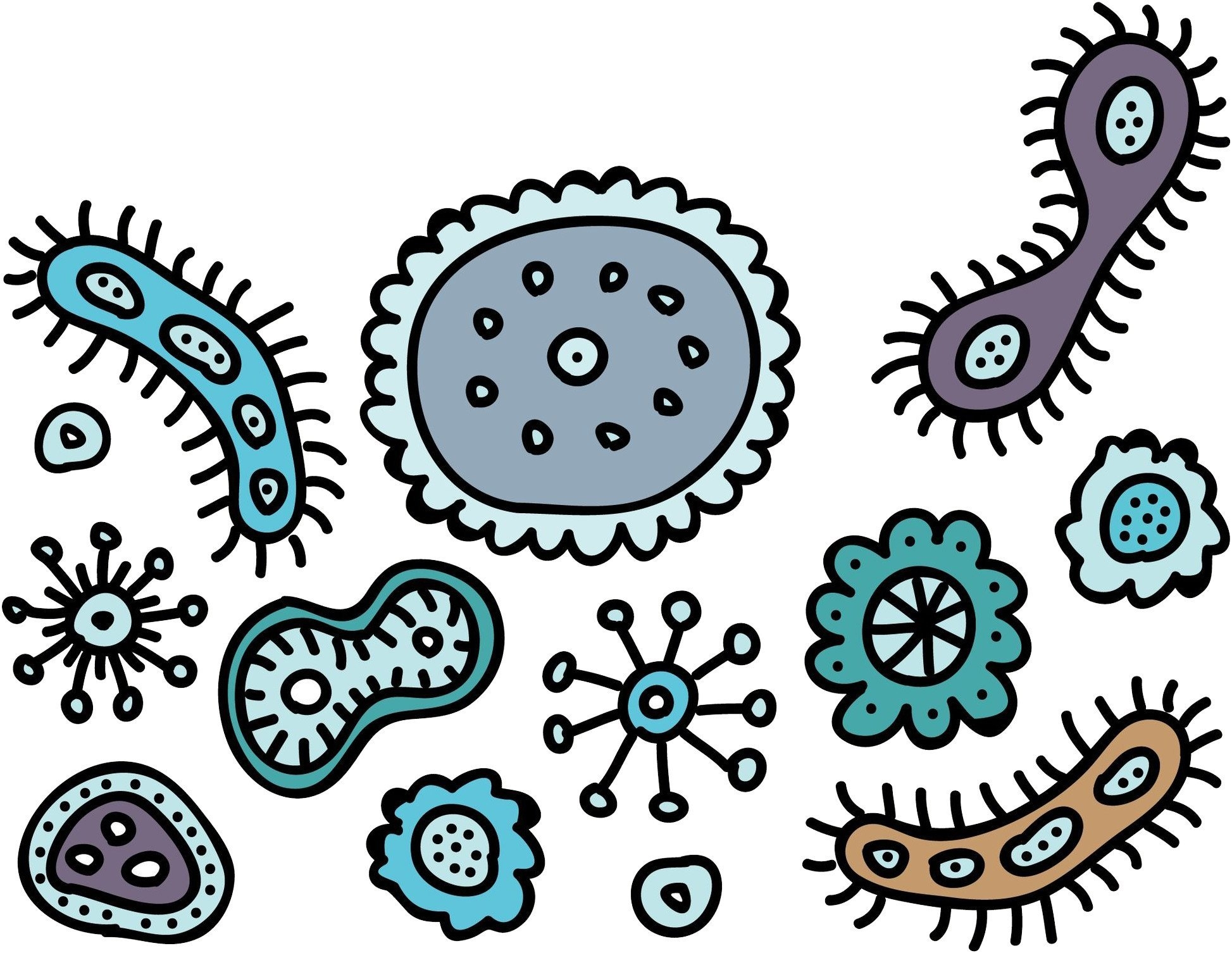 Нарисованные микробы - 62 фото
