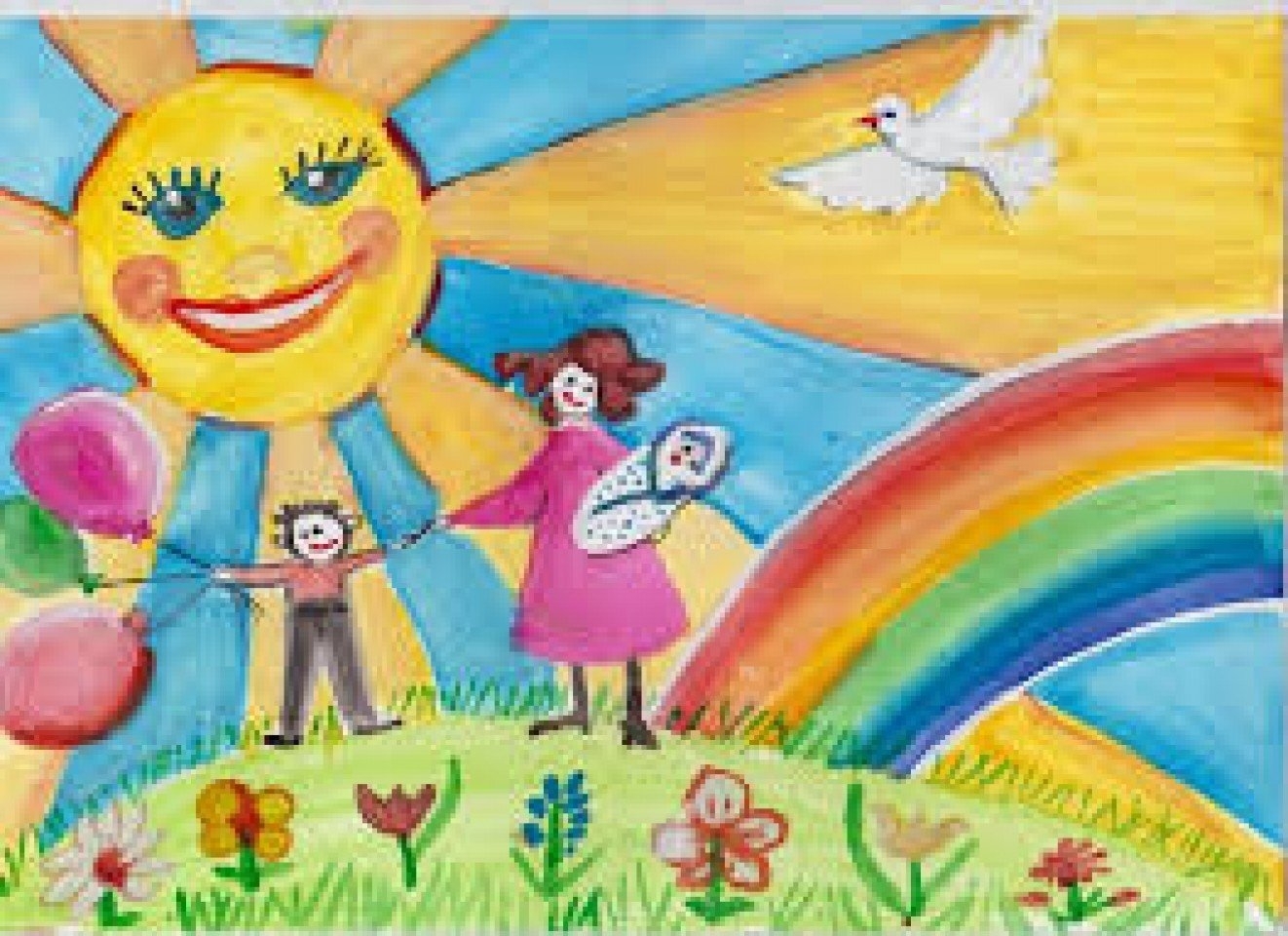 Рисунок на тему пусть всегда будет солнце. Рисование на тему день защиты детей. Рисунок на тему детство. Счастливое детство рисунок. Пусть всегда будет солнце рисунок.