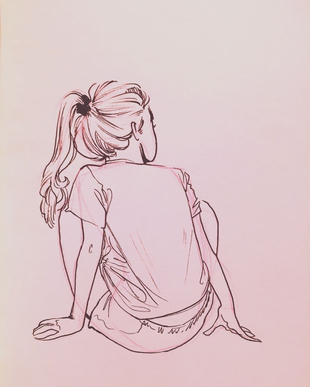 Рисунки карандашом сидящая девушка (21 фото) 🔥 Прикольные картинки и юмор