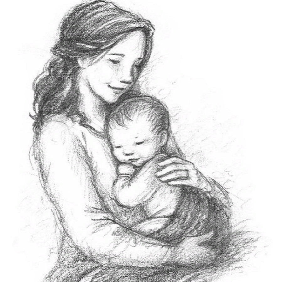Рисунок на день матери карандашом. Рисунок матери и ребенка карандашом. Женщина с ребенком на руках карандашом. Рисунок на день матери карандашом легкие. Материнство изо