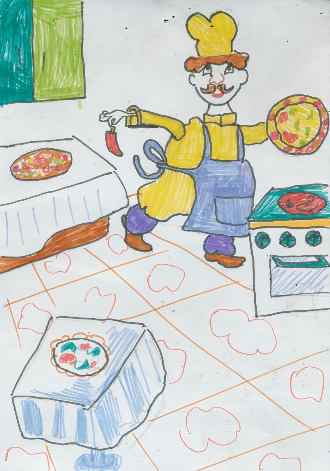 Рисование кем ты хочешь быть подготовительная. Рисунок на тему профессия. Рисование повар в подготовительной группе. Рисование профессии. Детские рисунки на тему профессии.