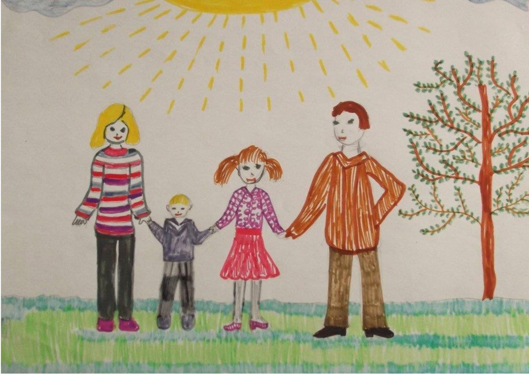 Мама папа садик я. Рисование моя семья. Рисунок на тему семья. Рисунок моя семья. Рисование на тему семья.