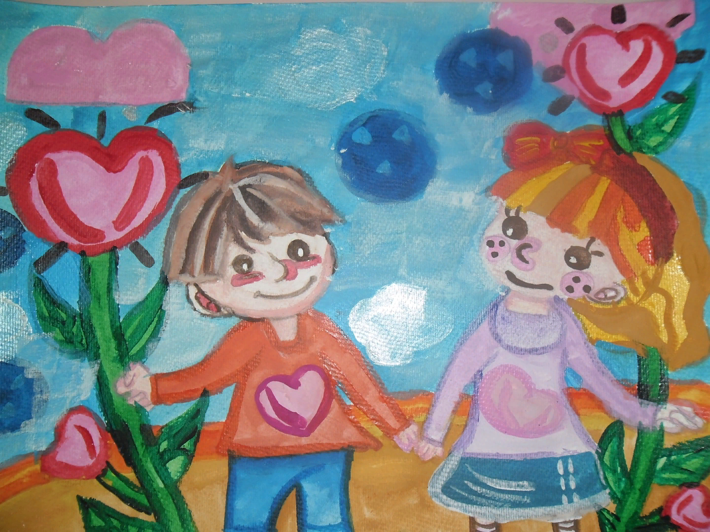Детские рисунки. Рисунок на тему Дружба. Рисование мой лучший друг. Рисунки на тему Дружба для детей.