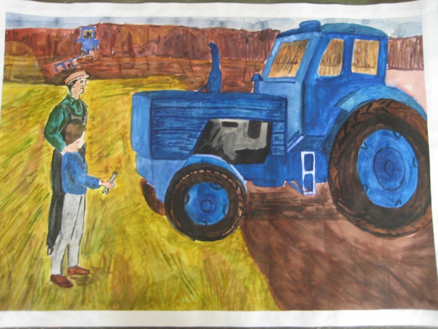 Труженик рисунок. Папа тракторист Осеева. Рисунок на тему сельское хозяйство. Сельское хозяйство глазами детей. Трактор для рисования.