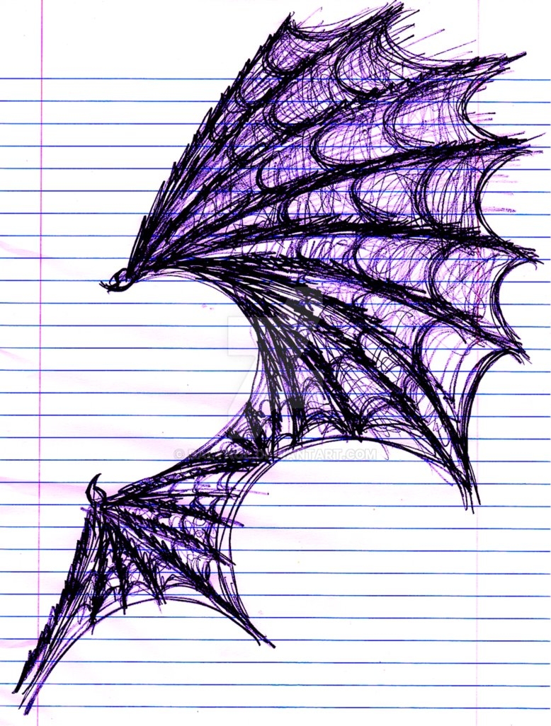Как нарисовать крылья демона карандашом поэтапно ✏