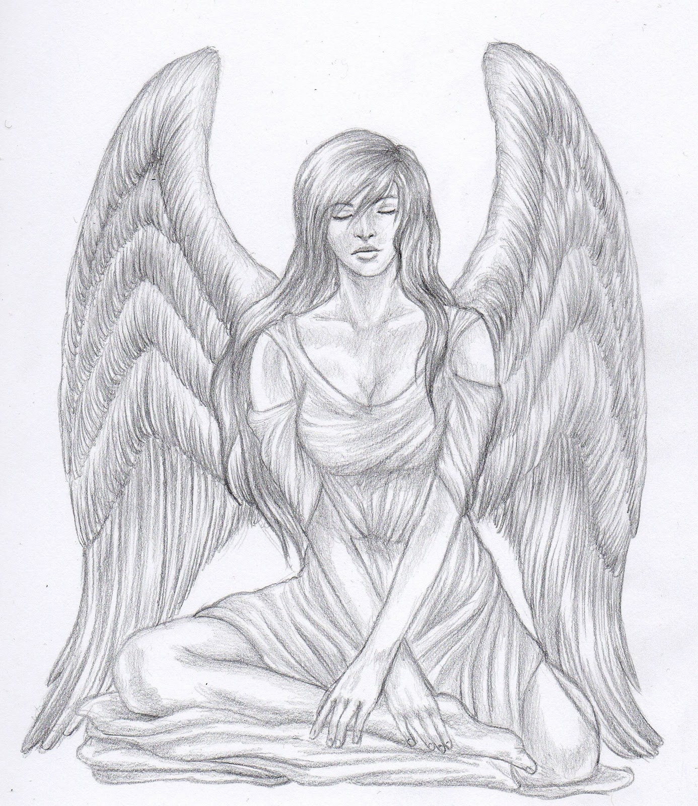 Девушка с крыльями рисунок - 69 фото
