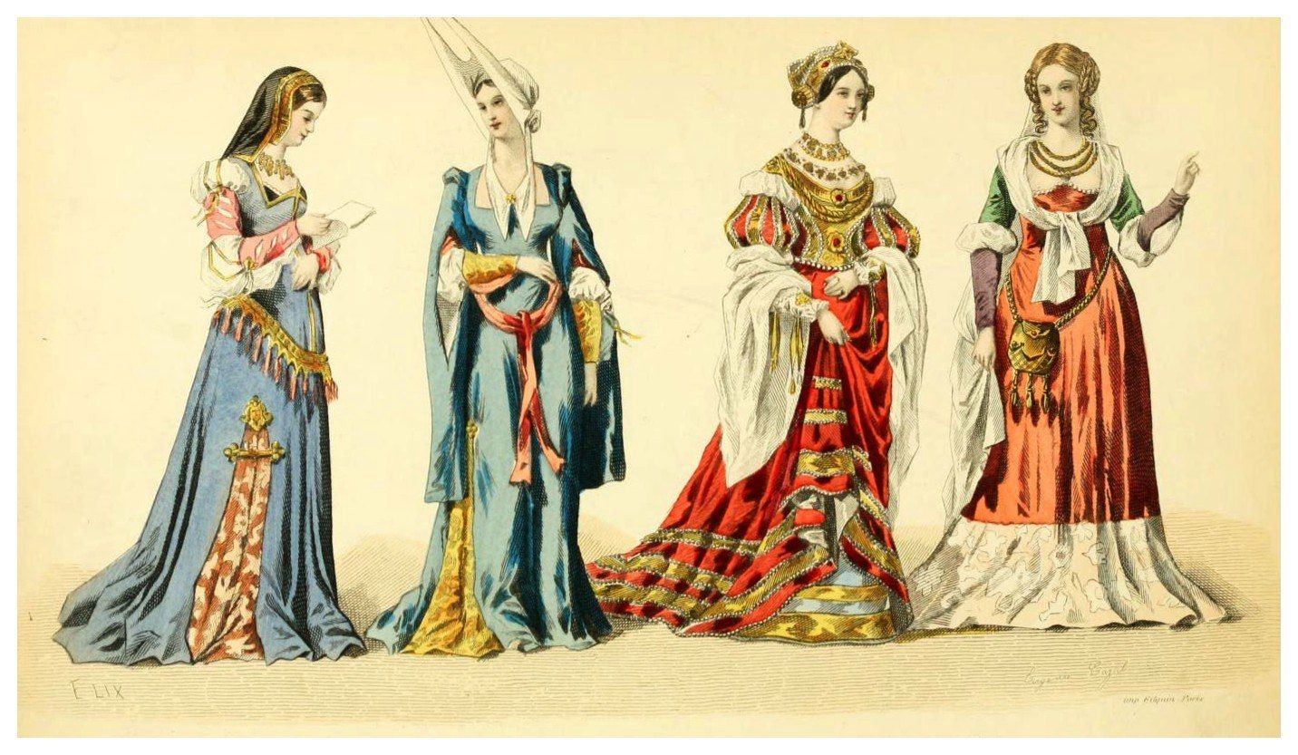 Средневековый костюм Франция 14 век