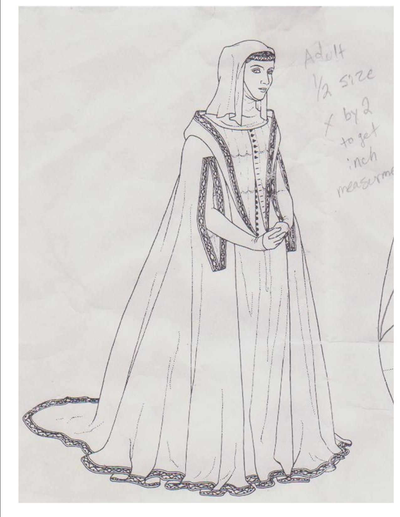 Готический стиль в одежде средневековья рисунок - 37 фото