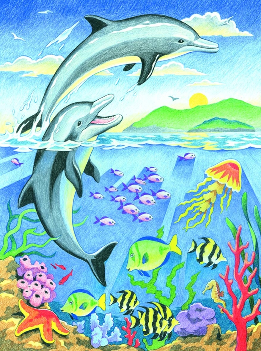 Подводный мир рисуем гуашью - уроки рисования от РыбаКит