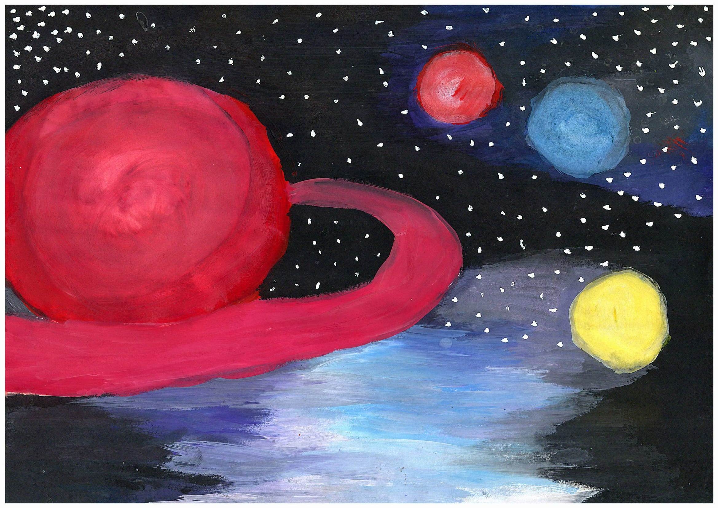 Космос рисунок для детей 1 класс. Рисунок на тему космос. Нарисовать космос. Космос рисунок для детей. Рисование гуашью космоса для дошкольников.