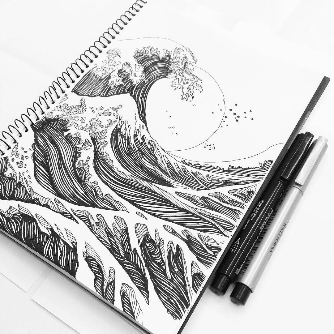 Рисунки чёрной ручкой для срисовки — 100 картинок и идей для рисования