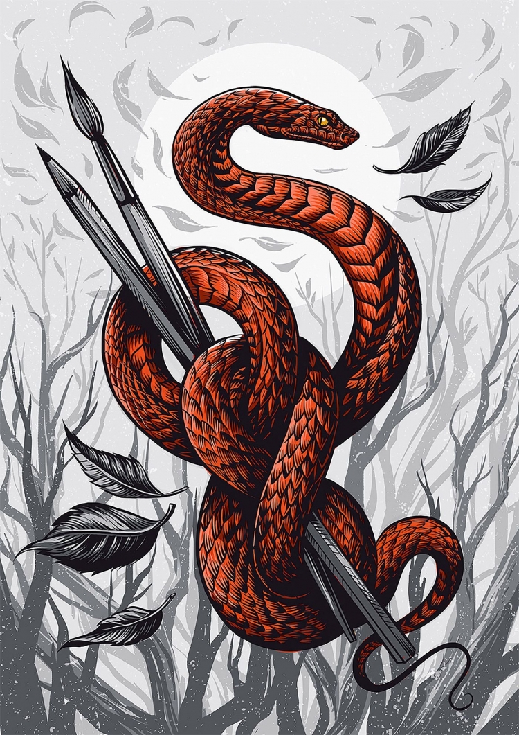 Змея рисунок цветной