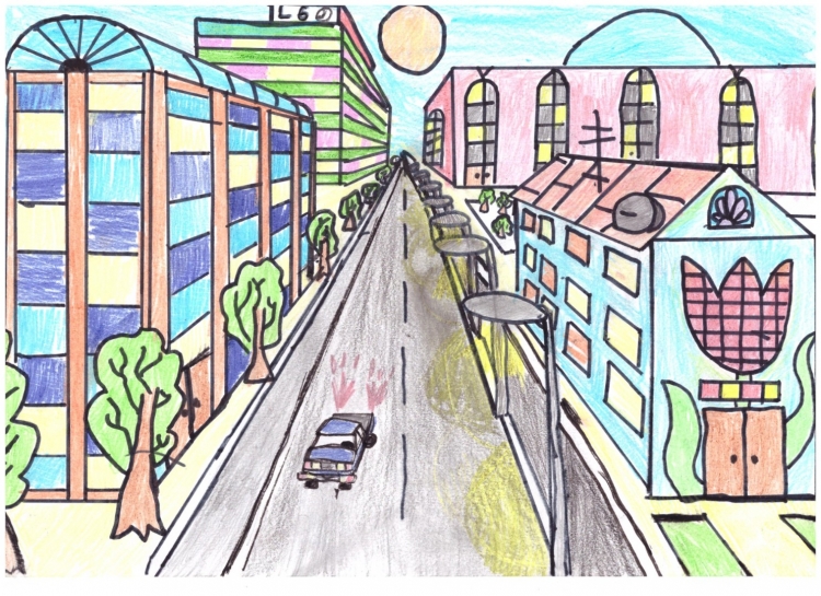 Рисунок на тему улица города