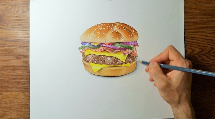 Рисунки для срисовки бургер