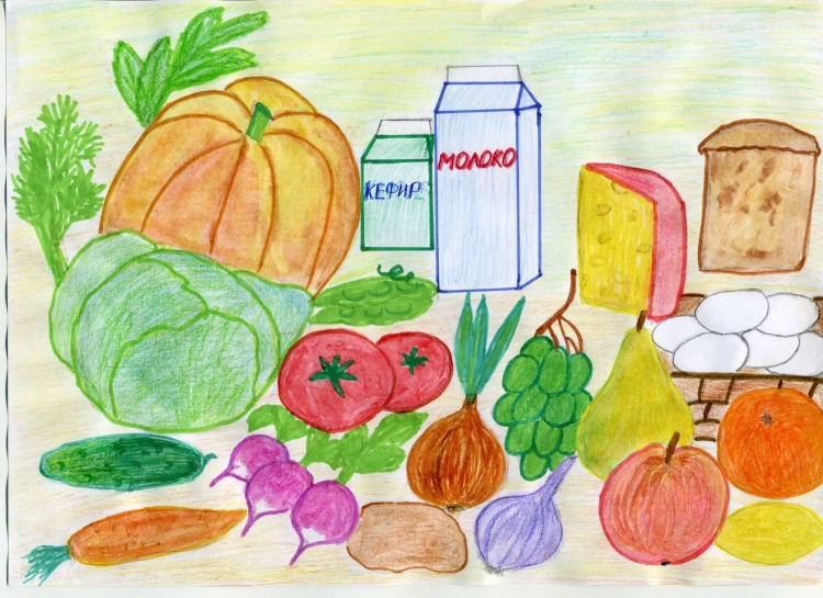 Детские рисунки на тему здоровое питание