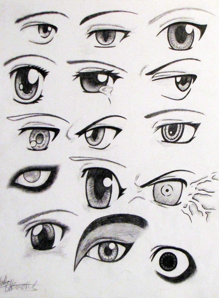 Глаза рисунок в разных стилях карандашом
