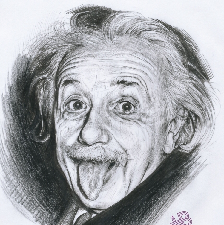 Эйнштейн рисунок цветной
