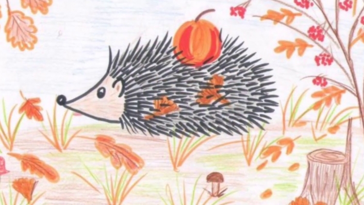 Детские рисунки на тему осень карандашом