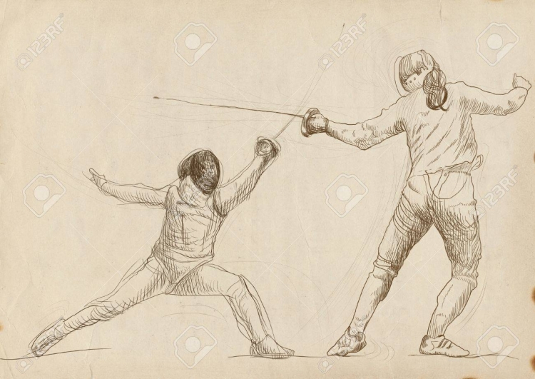 Рисунок на тему фехтование