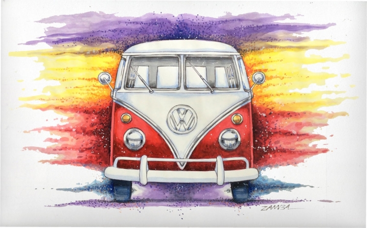 Автобус рисунок карандашами цветными