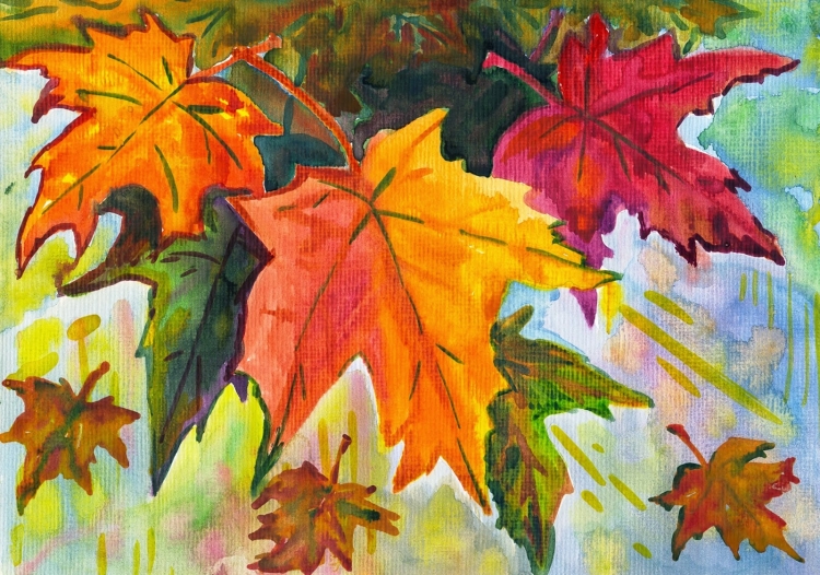 Рисунок на тему осенние листья